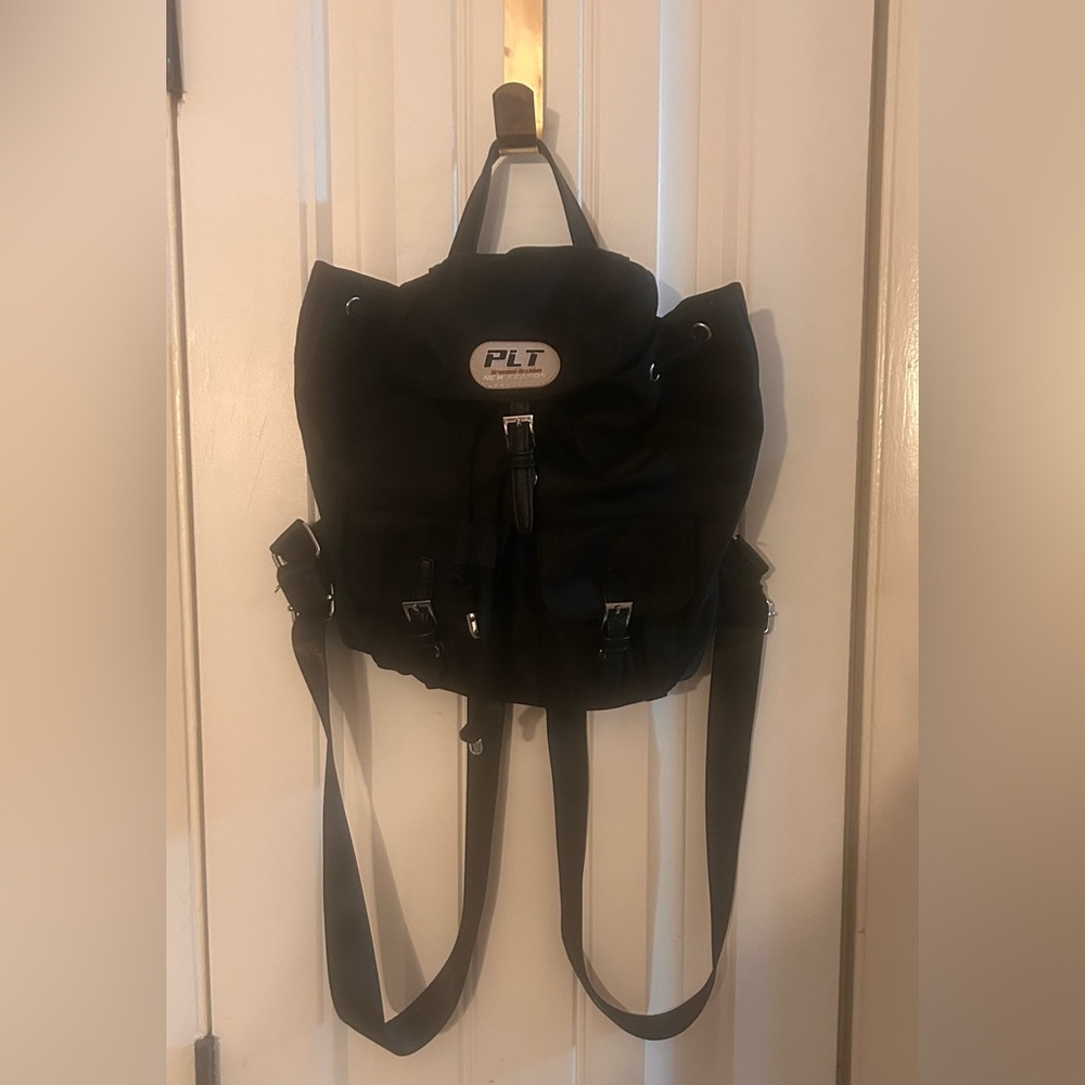 PrettyLittleThing Black mini backpack